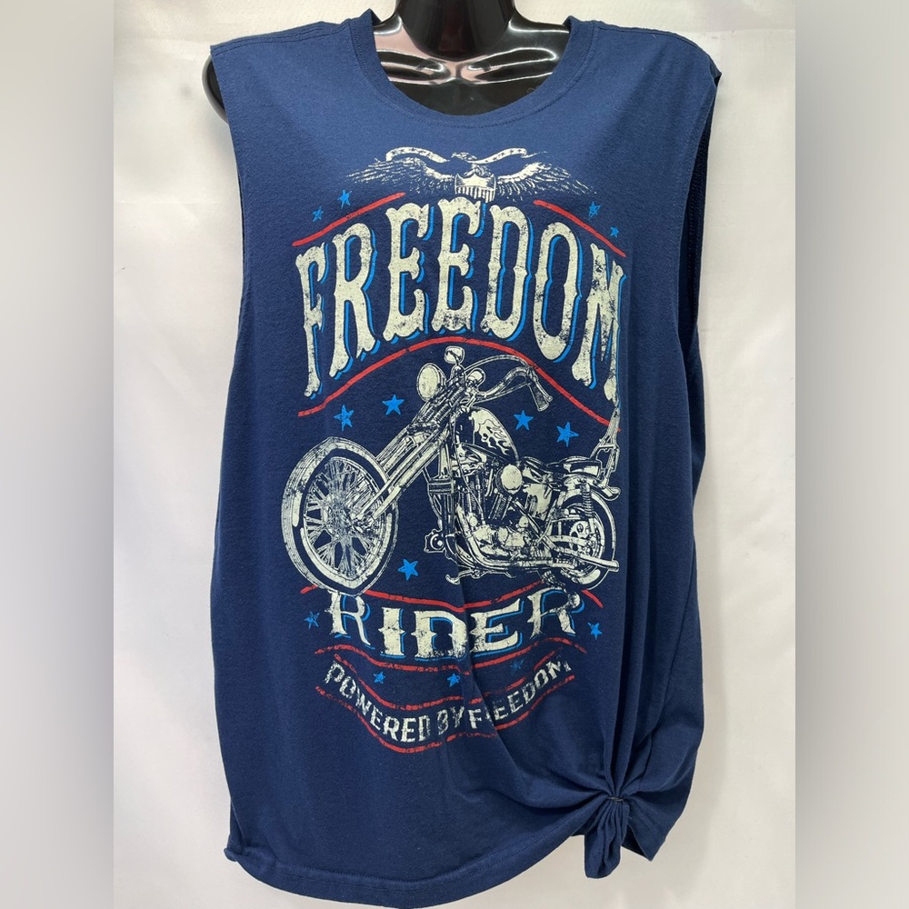 Freedom Rider Navy Muscle Tee - Picture 2 of 4